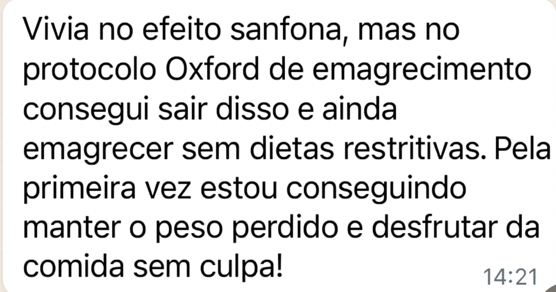 "Pela 1ª vez estou conseguindo manter o peso"